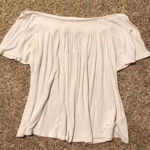 Flowy, white, off the shoulder, w/ keyhole back